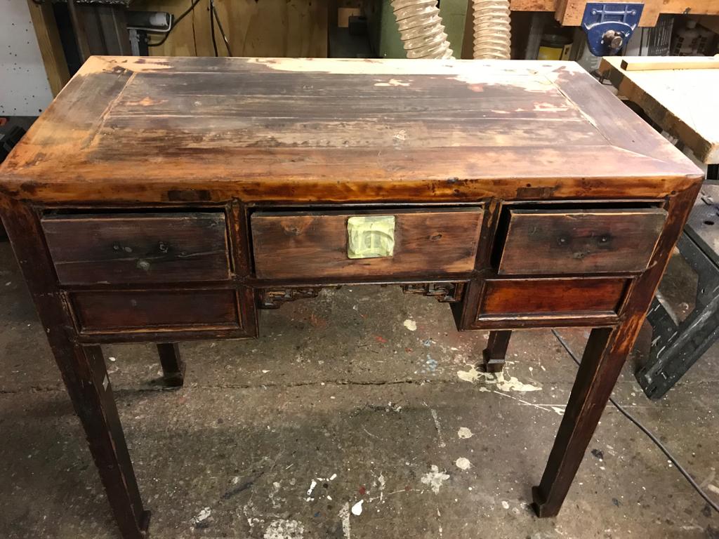 Hand-made Chinese desk restoration - The condition of the original piece